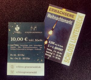 Bild des Glühwein-Check.de: Eintrittskarten für die Weihnachtsmärkte Schloss Grünewald in SG und Schloss Lüntenbeck in Wuppertal