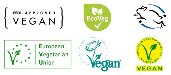Bild: Markenzeichen / Logos vegane Siegel